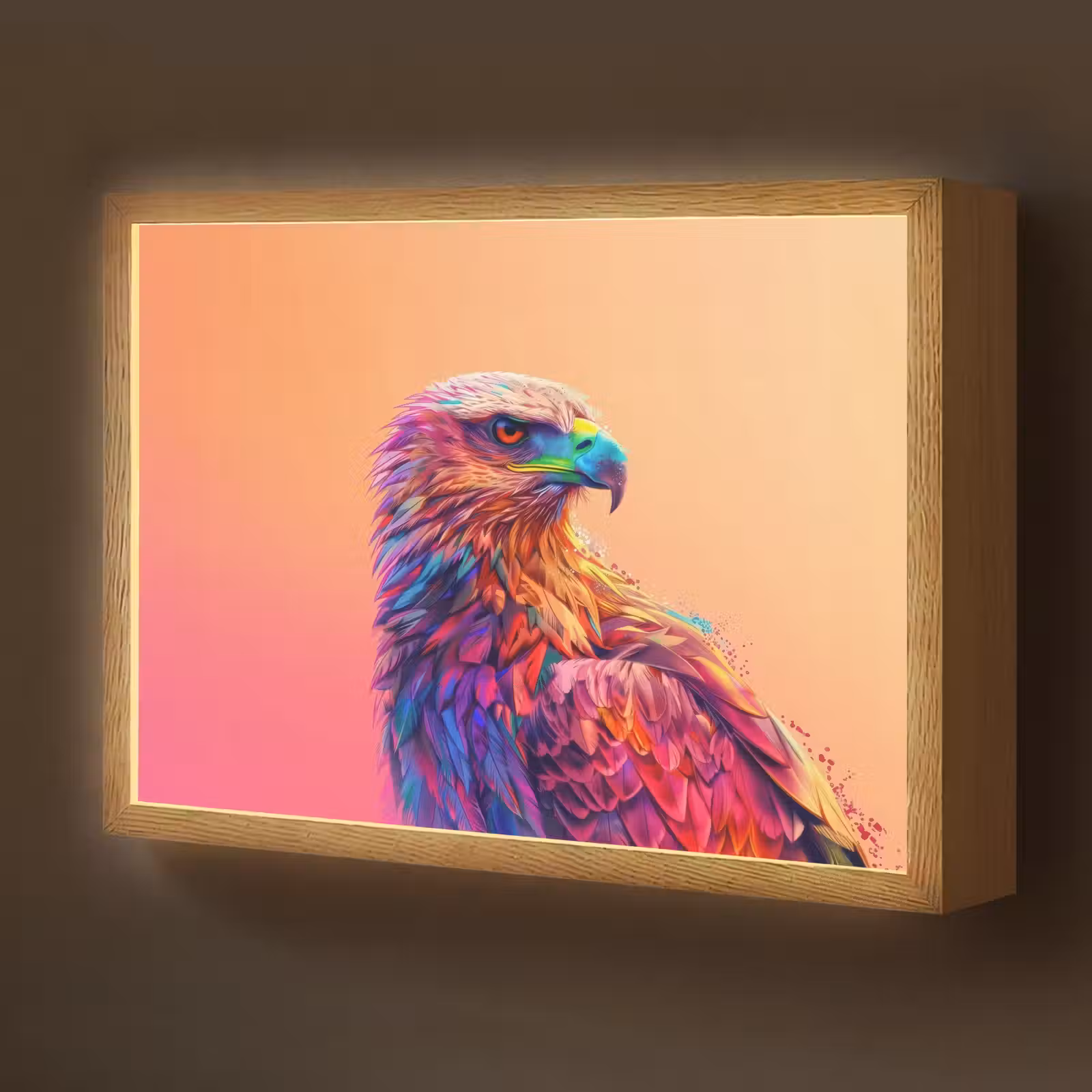 Lightbox - Wandlamp kinderkamer met naam - Arend - Vogel - Kleurrijk - Dier — 1