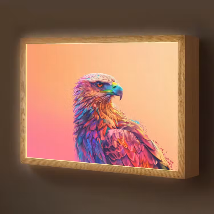 Lightbox - Wandlamp kinderkamer met naam - Arend - Vogel - Kleurrijk - Dier — 1