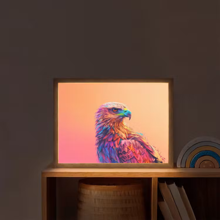 Lightbox - Wandlamp kinderkamer met naam - Arend - Vogel - Kleurrijk - Dier — 2