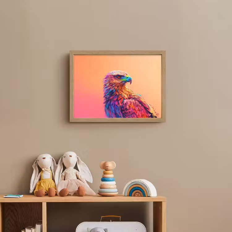 Lightbox - Wandlamp kinderkamer met naam - Arend - Vogel - Kleurrijk - Dier — 3