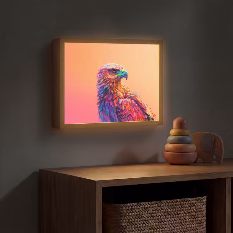 Lightbox - Wandlamp kinderkamer met naam - Arend - Vogel - Kleurrijk - Dier — 4