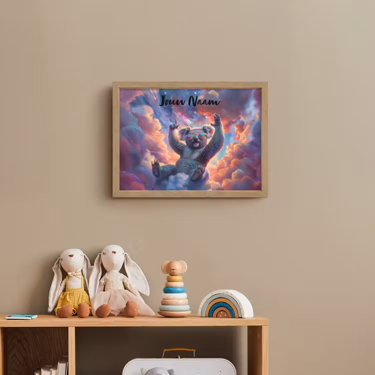 Lightbox - Wandlamp kinderkamer met naam - Koala - Dier - Zonnebril - Wolken — 3