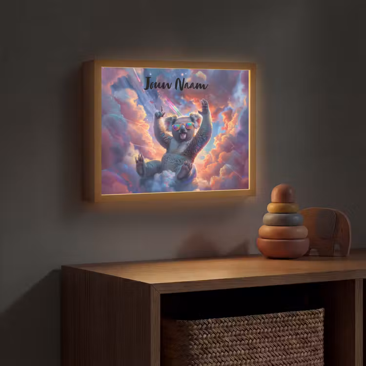 Lightbox - Wandlamp kinderkamer met naam - Koala - Dier - Zonnebril - Wolken — 4