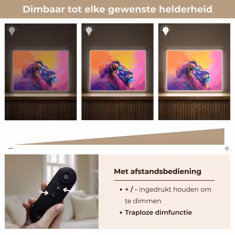 Lightbox - Wandlamp kinderkamer met naam - Leeuw - Verf- Kleuren - Dier — 7