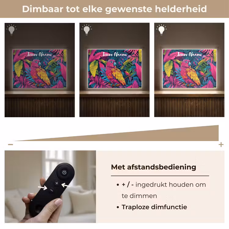 Lightbox - Wandlamp kinderkamer met naam - Papegaai - Tropisch - Jungle - Kleurrijk — 7