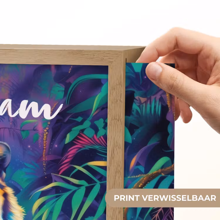 Lightbox - Wandlamp kinderkamer met naam - Tijger - Dier - Jungle - Kleurrijk — 5