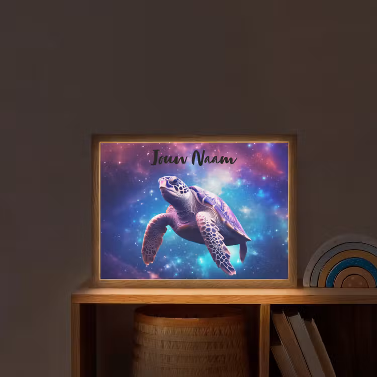 Lightbox - Wandlamp kinderkamer met naam - Schildpad - Dier - Galaxy - Ruimte — 2
