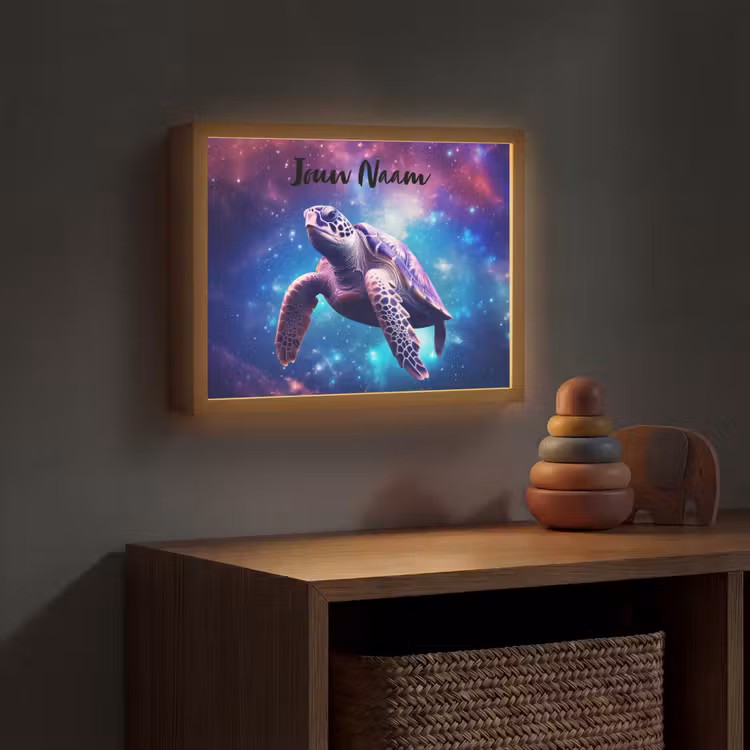 Lightbox - Wandlamp kinderkamer met naam - Schildpad - Dier - Galaxy - Ruimte — 4