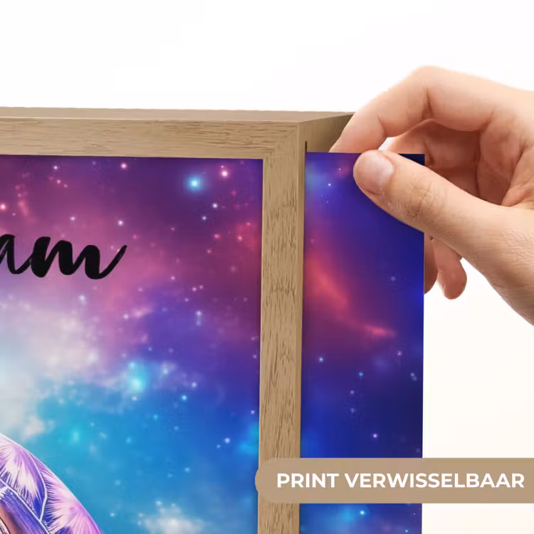 Lightbox - Wandlamp kinderkamer met naam - Schildpad - Dier - Galaxy - Ruimte — 5