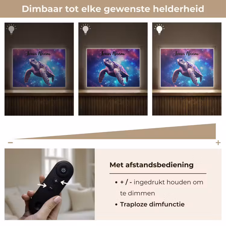 Lightbox - Wandlamp kinderkamer met naam - Schildpad - Dier - Galaxy - Ruimte — 7