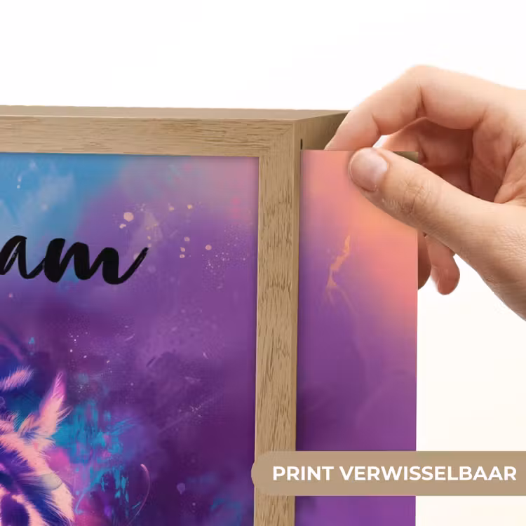 Lightbox - Wandlamp kinderkamer met naam - Tijger - Kleurrijk - Rook - Dieren — 5