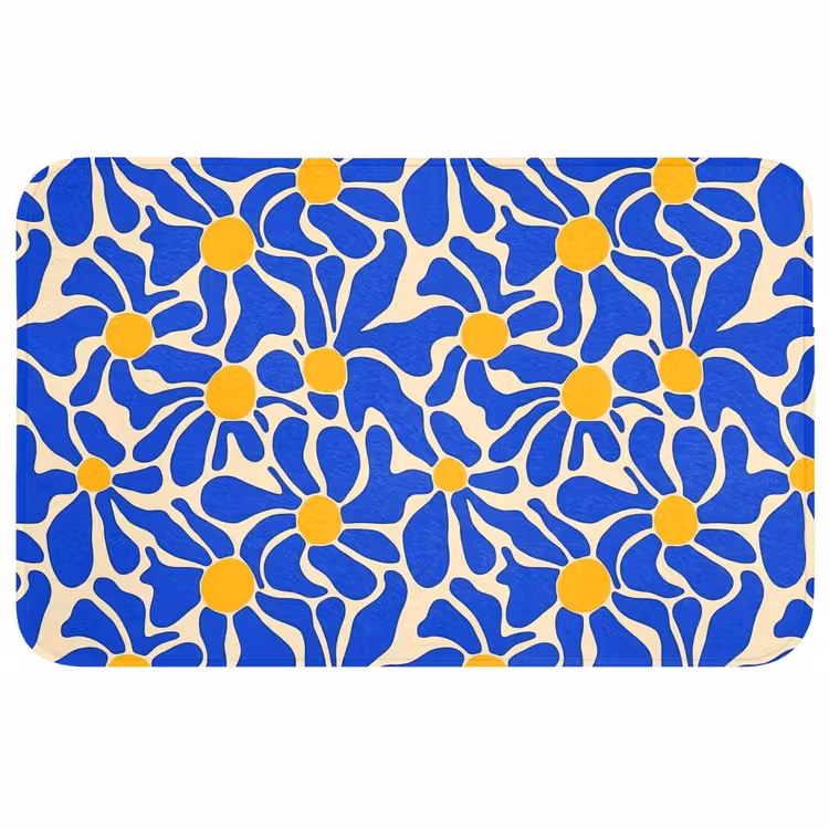 Wc Mat - Abstract - Bloem - Blauw — 1