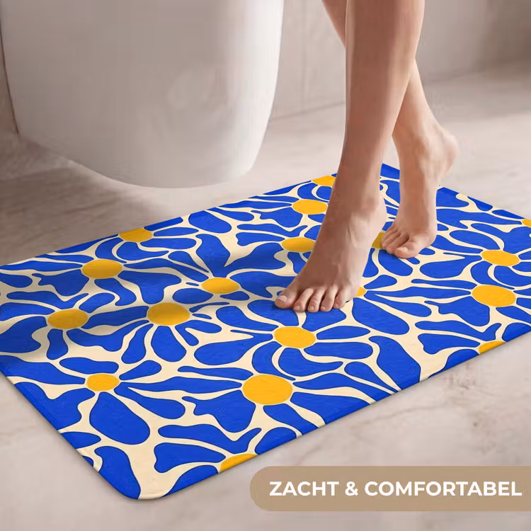 Wc Mat - Abstract - Bloem - Blauw — 7