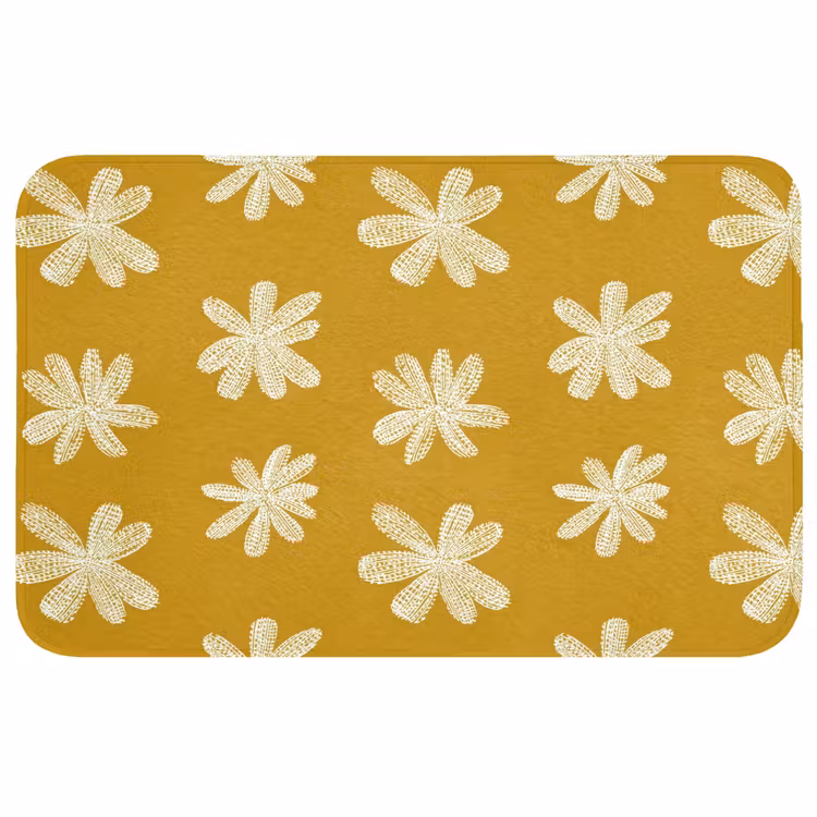 Wc Mat - Bloem - Speels - Okergeel — 1