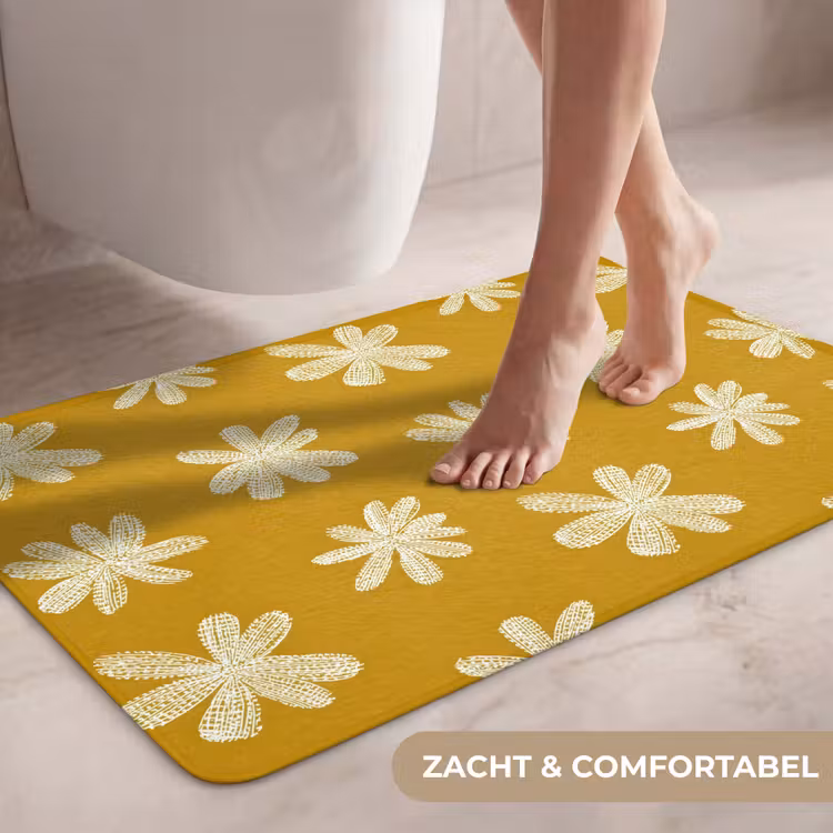 Wc Mat - Bloem - Speels - Okergeel — 7