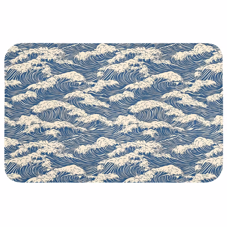 Wc Mat - Golven - Klassiek - Blauw — 1