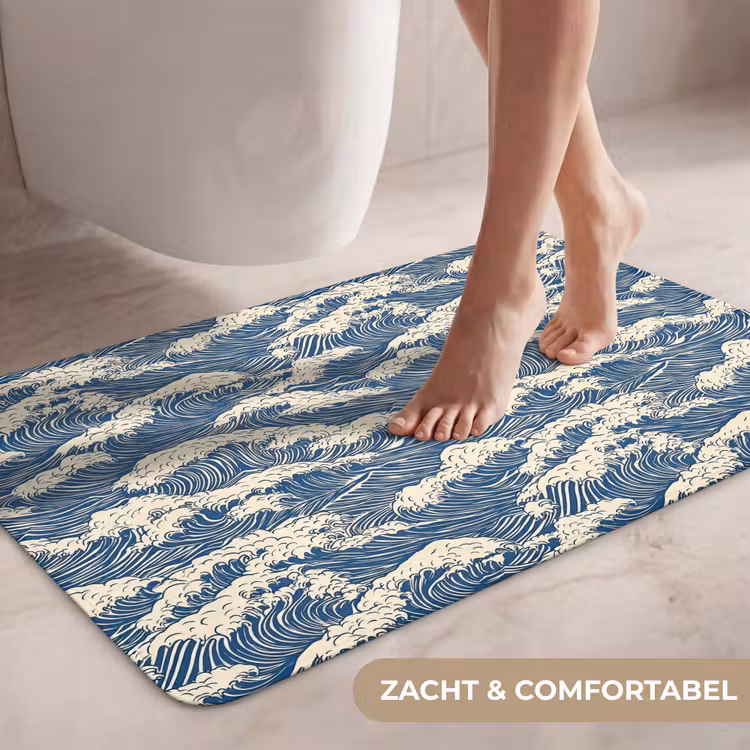 Wc Mat - Golven - Klassiek - Blauw — 7