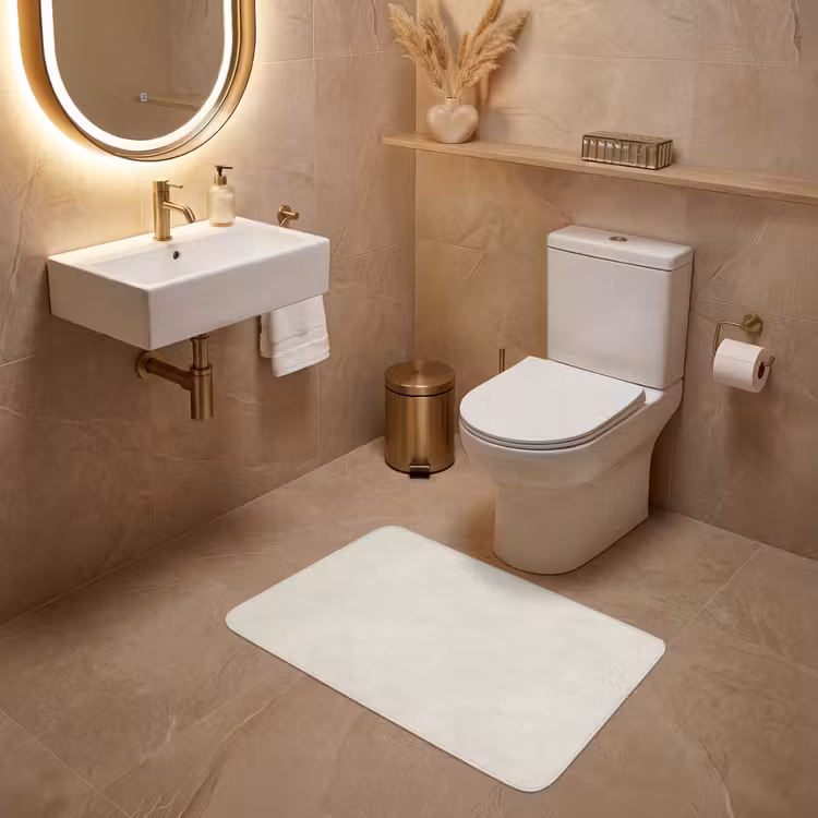 Wc Mat - Zandkleurig - Modern - Egaal — 4
