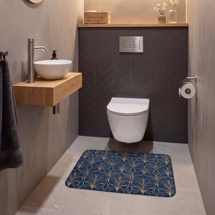 Wc Mat - Deco - Waaier - Blauw — 2