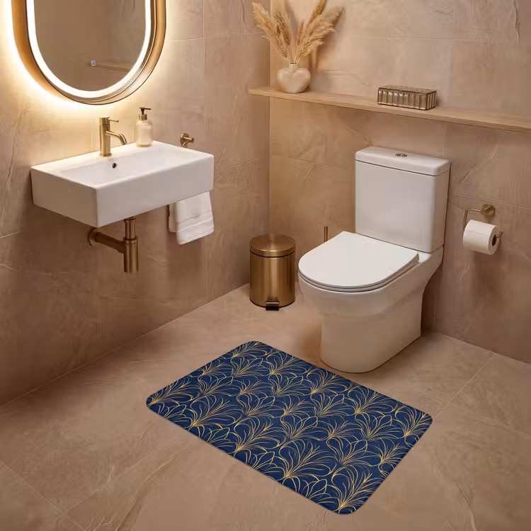 Wc Mat - Deco - Waaier - Blauw — 4