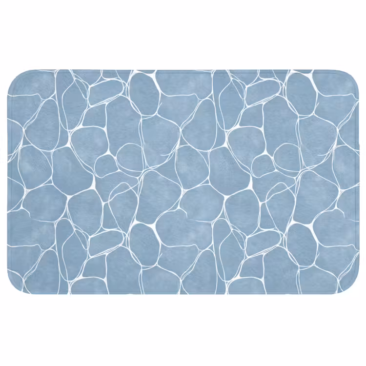 Wc Mat - Organisch - Patroon - Blauw — 1