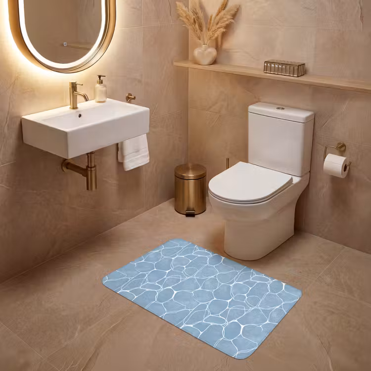 Wc Mat - Organisch - Patroon - Blauw — 4