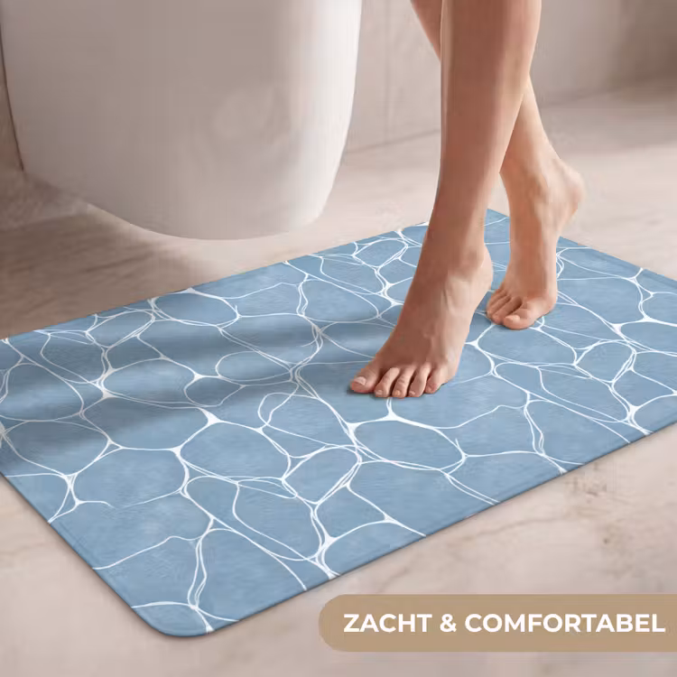 Wc Mat - Organisch - Patroon - Blauw — 7