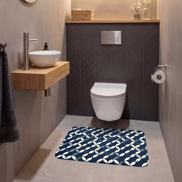 Wc Mat - Abstract - Patroon - Blauw — 2