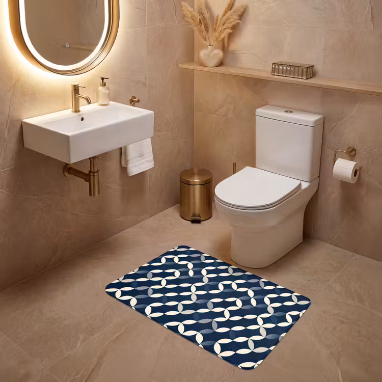 Wc Mat - Abstract - Patroon - Blauw — 4