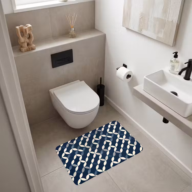 Wc Mat - Abstract - Patroon - Blauw — 6