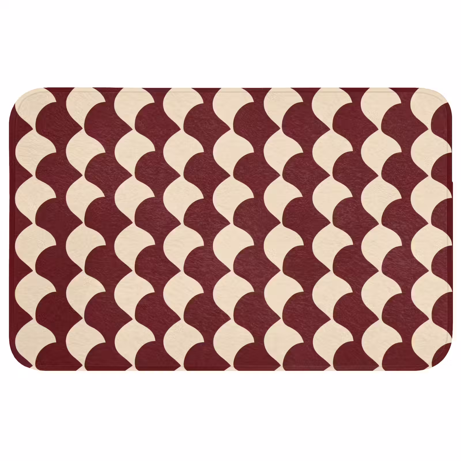 Wc Mat - Rood - Tegelpatroon - Crème — 1