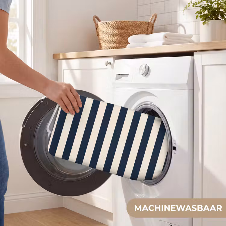 Wc Mat - Verticale strepen - Blauw - Crème — 5