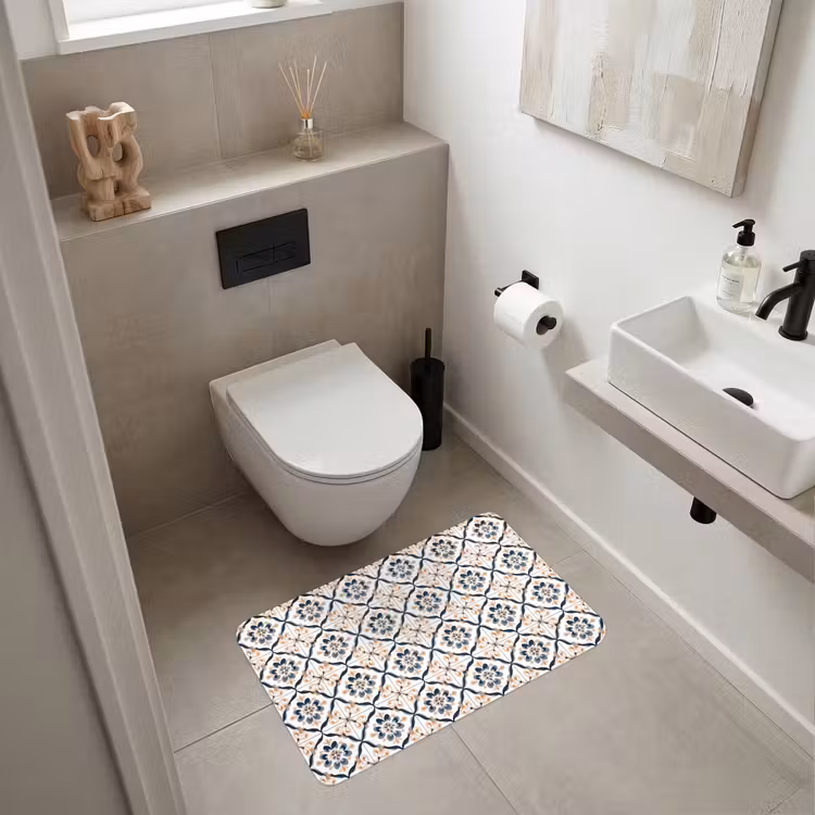 Wc Mat - Bladvorm - Patroon - Kleurrijk — 6