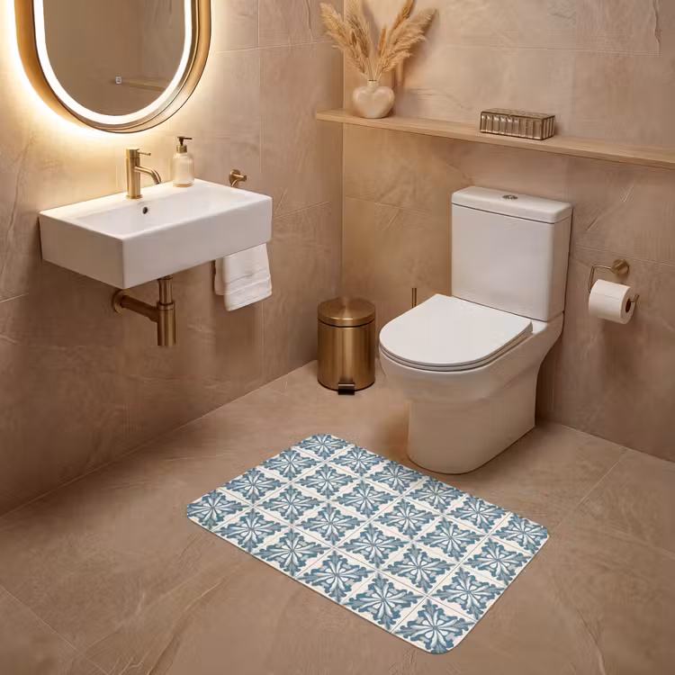 Wc Mat - Dessin - Tegel - Blauw — 4
