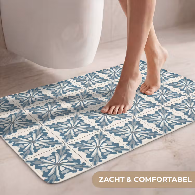 Wc Mat - Dessin - Tegel - Blauw — 7