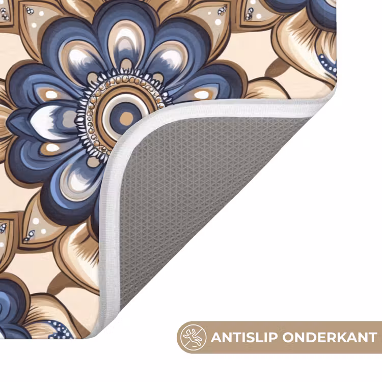 Wc Mat - Floraal - Ornament - Blauw — 3
