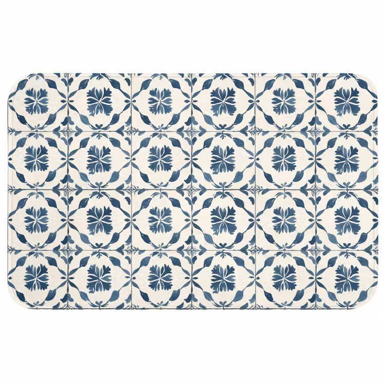 Wc Mat - Grafisch - Tegel - Blauw — 1