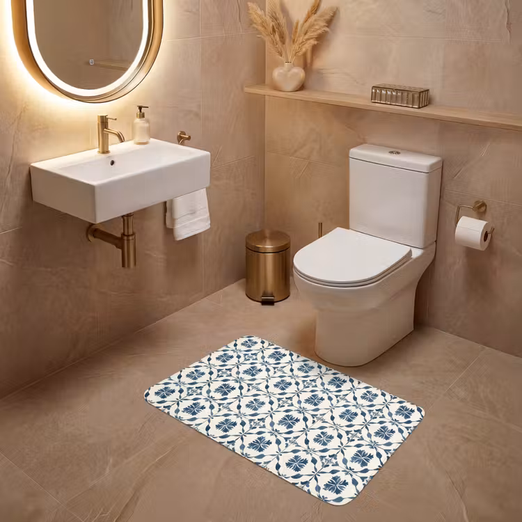 Wc Mat - Grafisch - Tegel - Blauw — 4