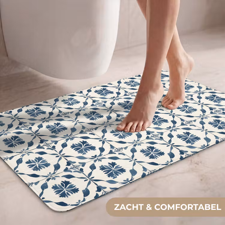 Wc Mat - Grafisch - Tegel - Blauw — 7
