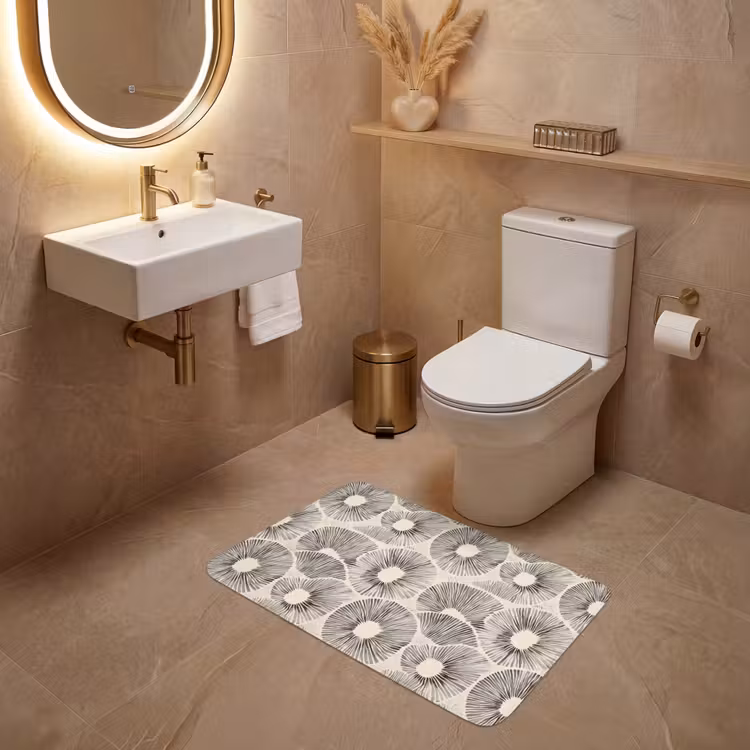Wc Mat - Cirkels - Patroon - Zwart — 4