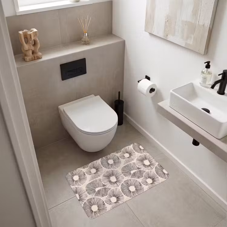Wc Mat - Cirkels - Patroon - Zwart — 6