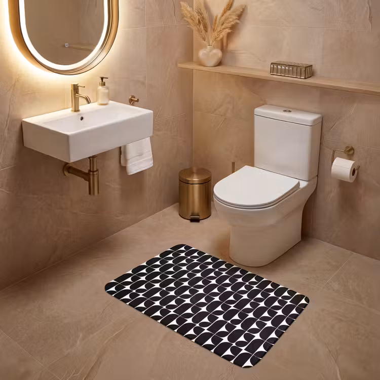 Wc Mat - Modern - Geometrisch - Zwart — 4