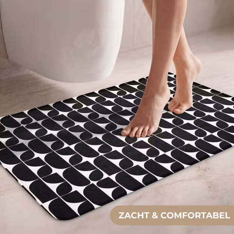 Wc Mat - Modern - Geometrisch - Zwart — 7
