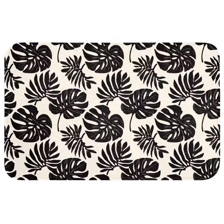 Wc Mat - Modern - Monstera - Zwart — 1