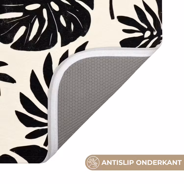 Wc Mat - Modern - Monstera - Zwart — 3