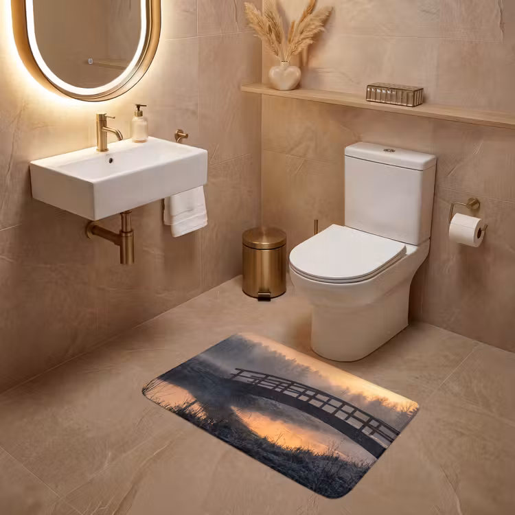 Wc Mat - Brug - Mist - Bomen - Water — 4