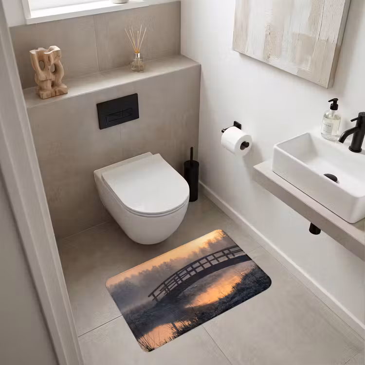 Wc Mat - Brug - Mist - Bomen - Water — 6