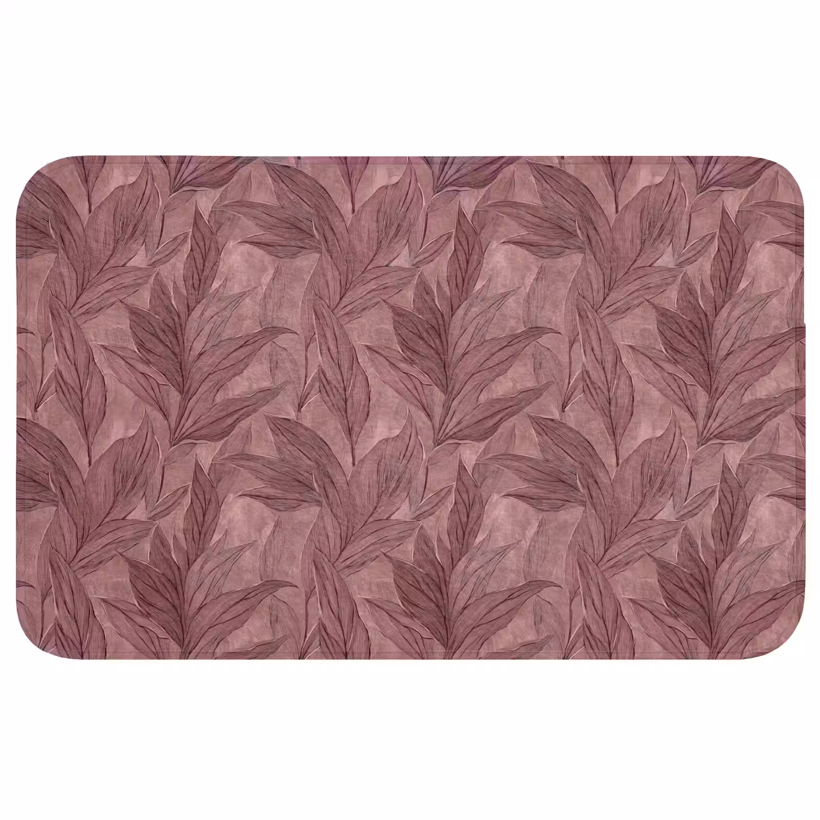 Wc Mat - Bladeren - Patroon - Paars — 1