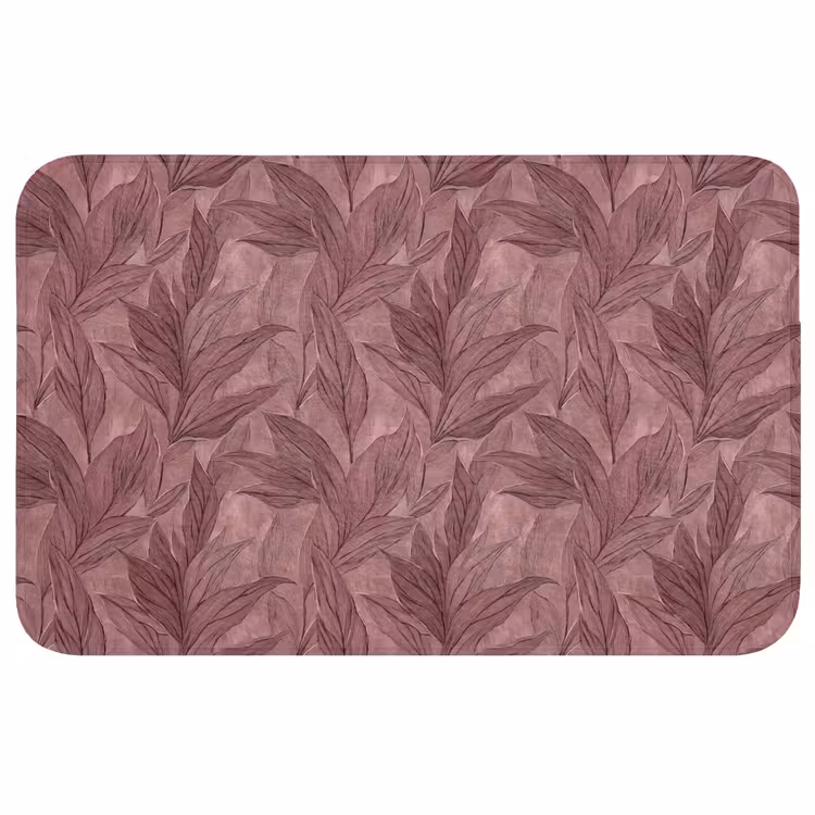 Wc Mat - Bladeren - Patroon - Paars