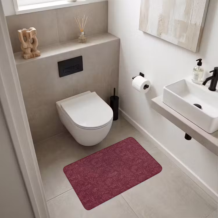 Wc Mat - Bladeren - Patroon - Paars — 6